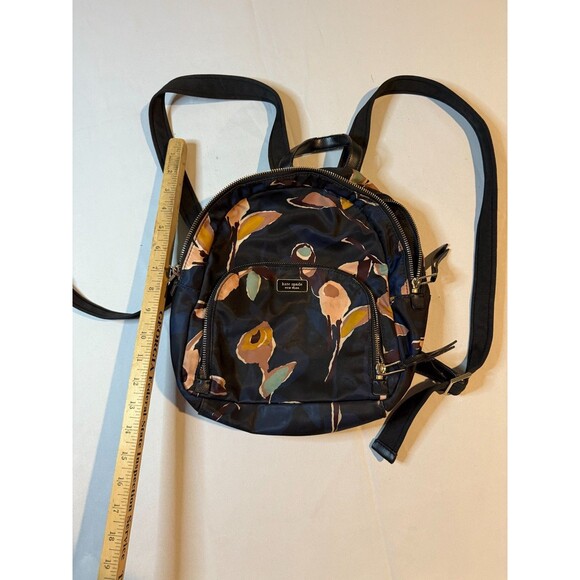 Kate Spade New York Black Paper Rose Dawn Nylon Backpack Medium - Picture 7 of 7